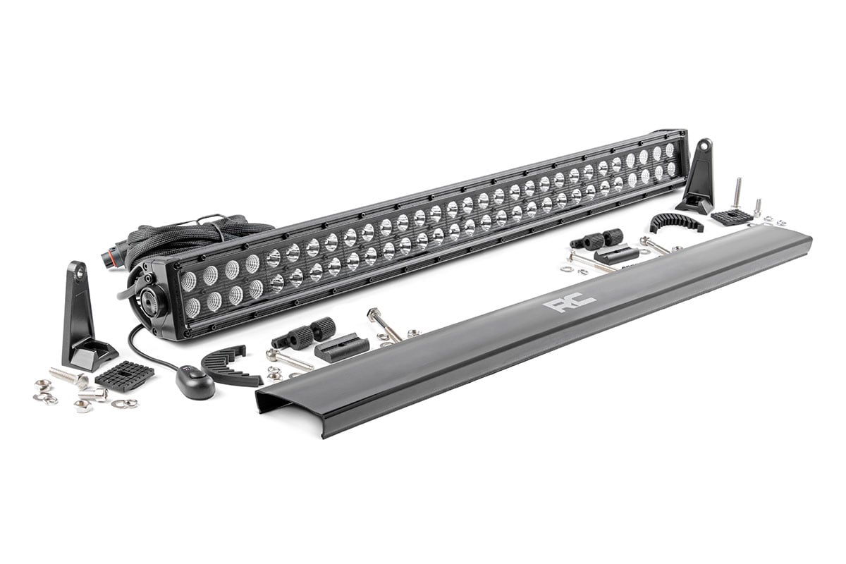 LED Light Bar - Rough Country - Dual Row - Black